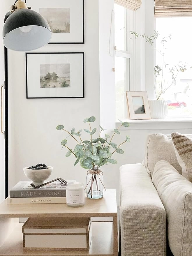 Artificial Eucalyptus Plant in Glass Vase - Image 3